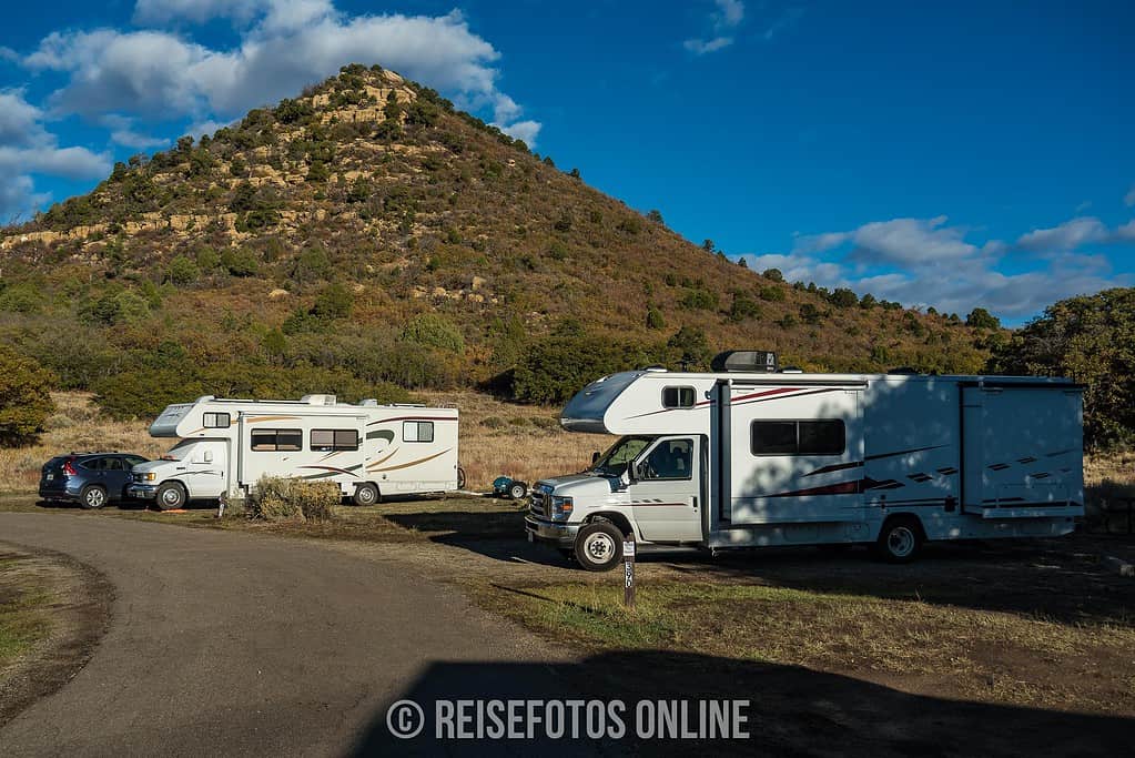 Camping in US-Nationalparks mit dem Wohnmobil - Hier der Campground des Mesa Verde Nationalparks